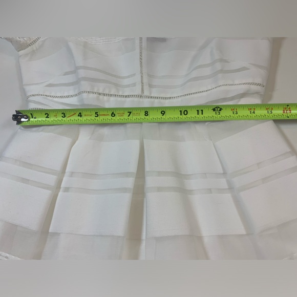 Cremieux Ryan Dress Botanic Bouquet White Full Skirt Semi Sheer Dress M (bin J) - Picture 4 of 13